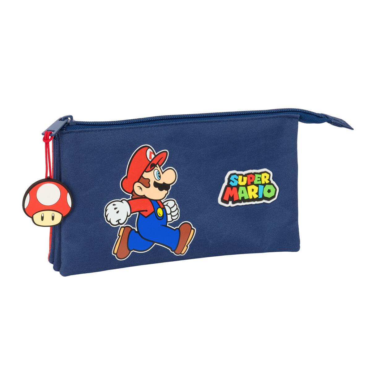 Piórnik Potrójny Super Mario Trick Czerwony Ciemnoniebieski 22 x 12 x 3 cm