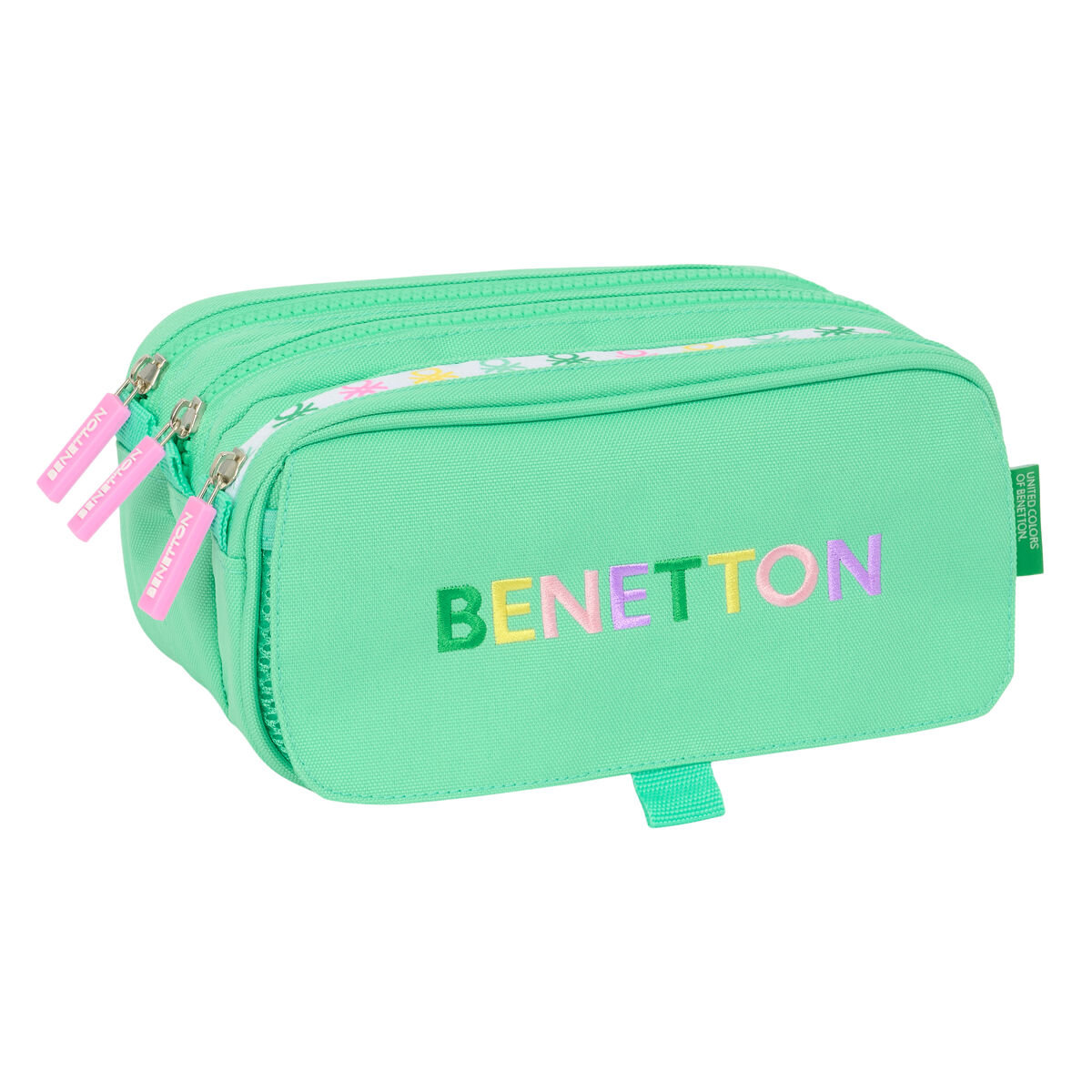 Piórnik Potrójny Benetton Mint Kolor Zielony 21,5 x 10 x 8 cm