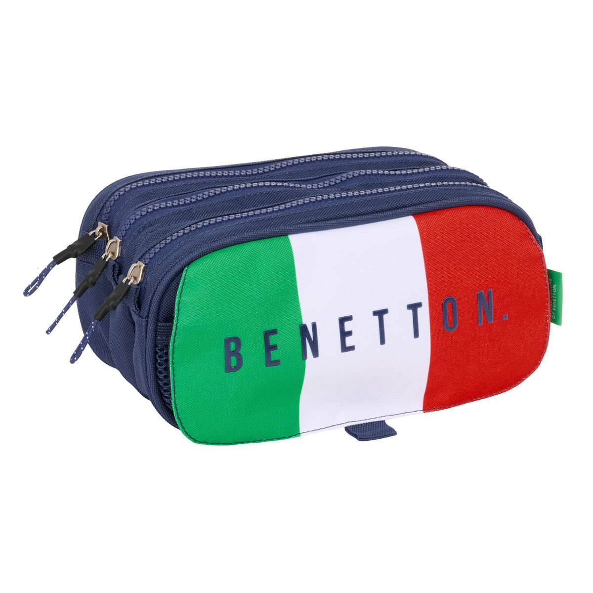 Piórnik Potrójny Benetton Flag Granatowy 21,5 x 10 x 8 cm