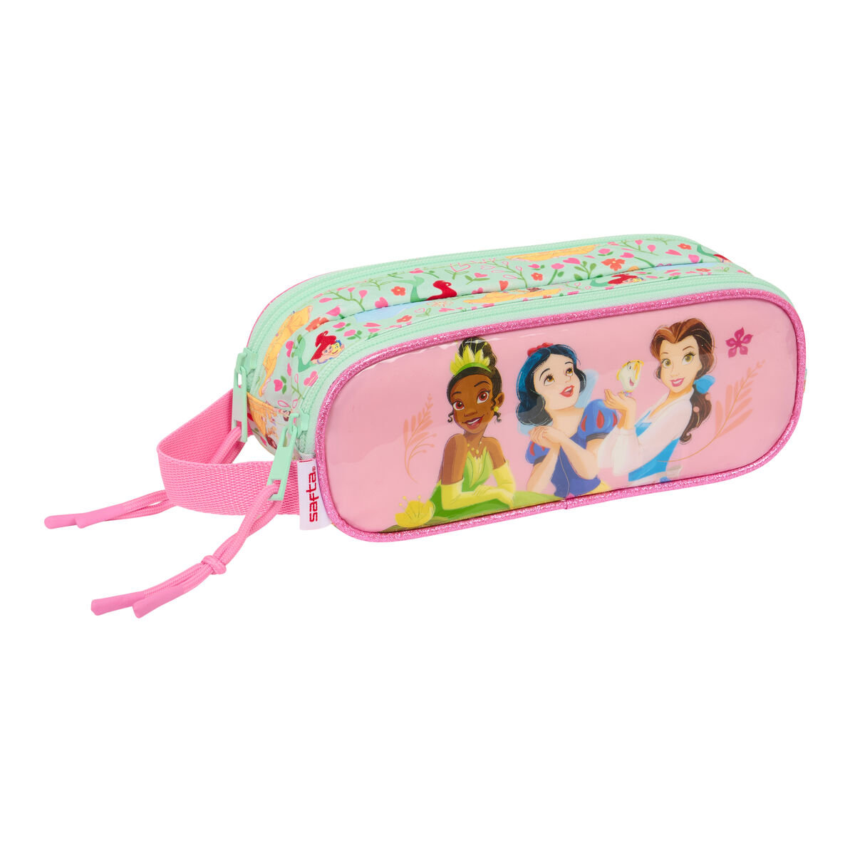 Piórnik Podwójny Disney Princess Bloom Kolor Zielony Różowy 21 x 8 x 6 cm