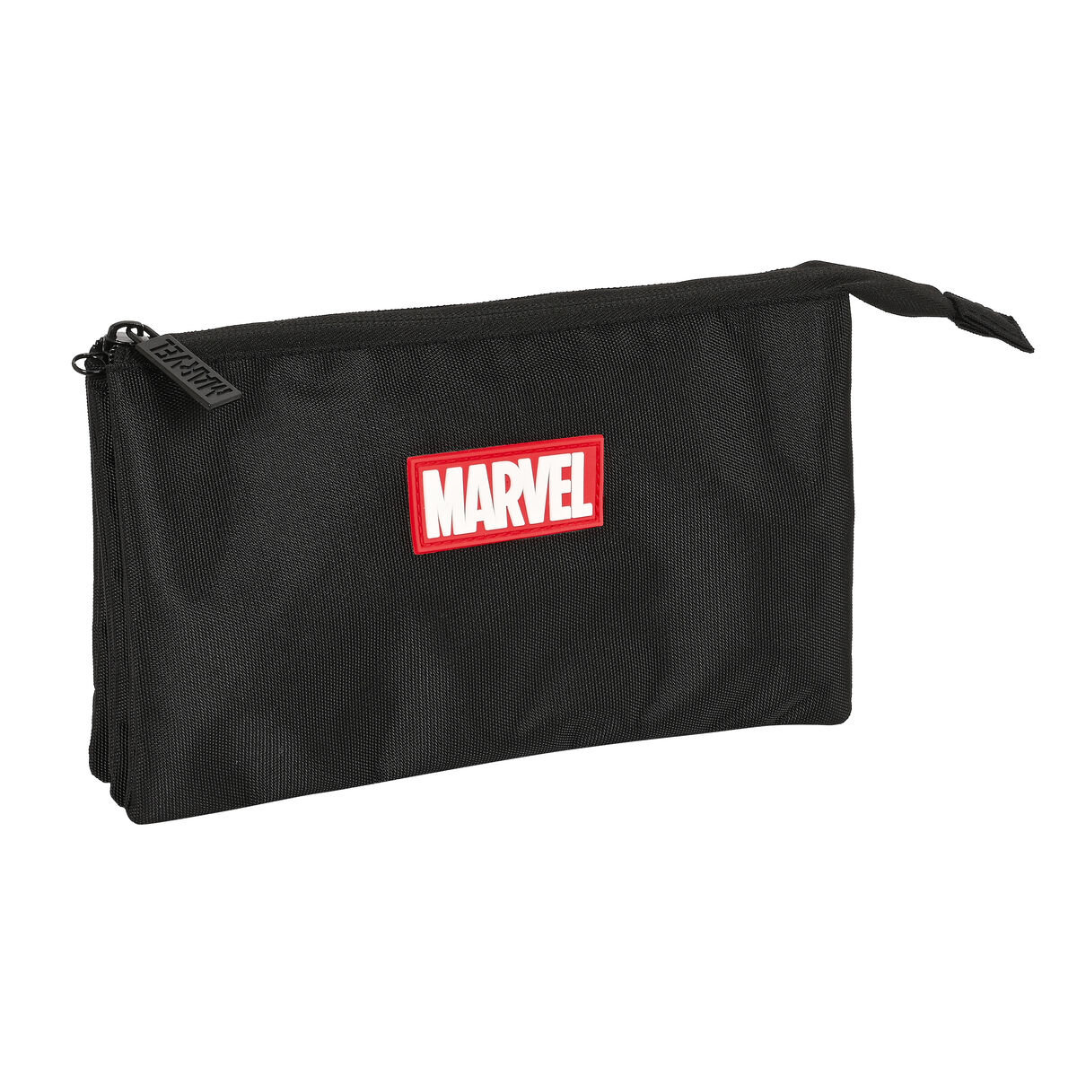 Piórnik Potrójny Marvel Czarny (22 x 12 x 3 cm)