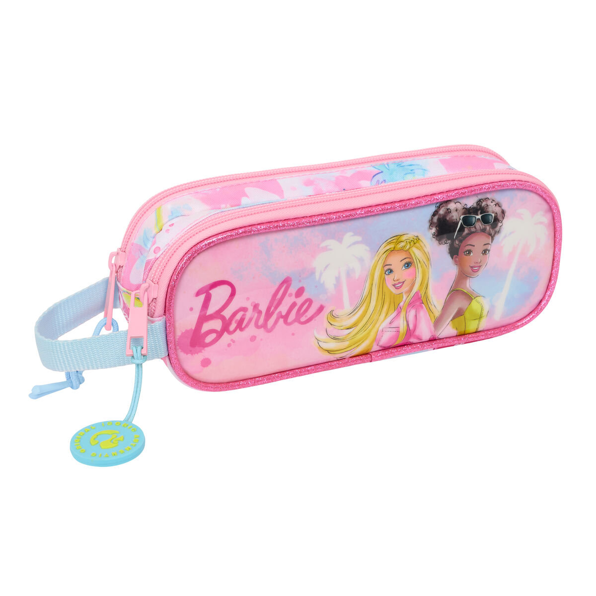 Piórnik Podwójny Barbie Painterly Różowy Błękitne niebo 21 x 8 x 6 cm