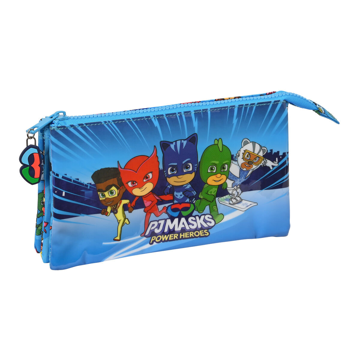 Piórnik Potrójny PJ Masks Niebieski 22 x 12 x 3 cm