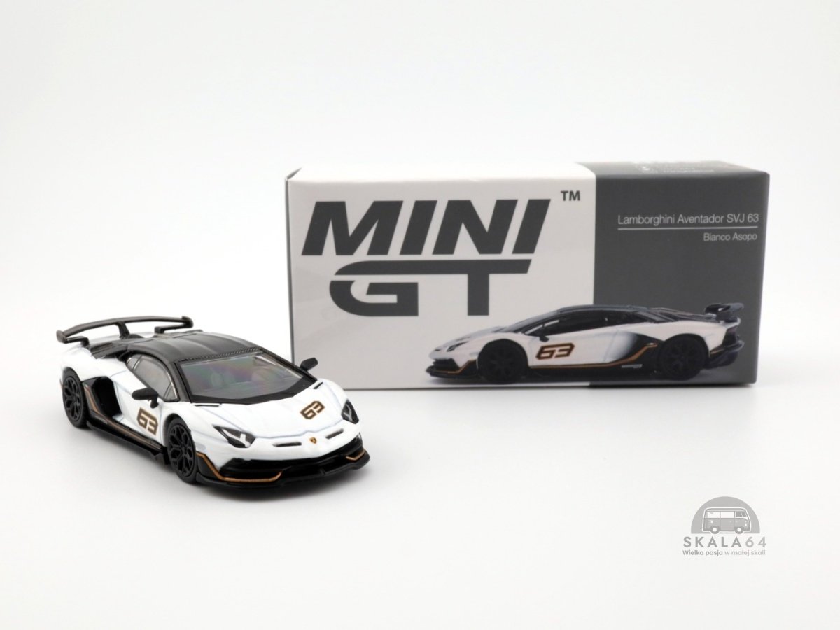 MINI GT Lamborghini Aventador SVJ #63 Bianco Asopo LHD MGT00842-L MiniGT