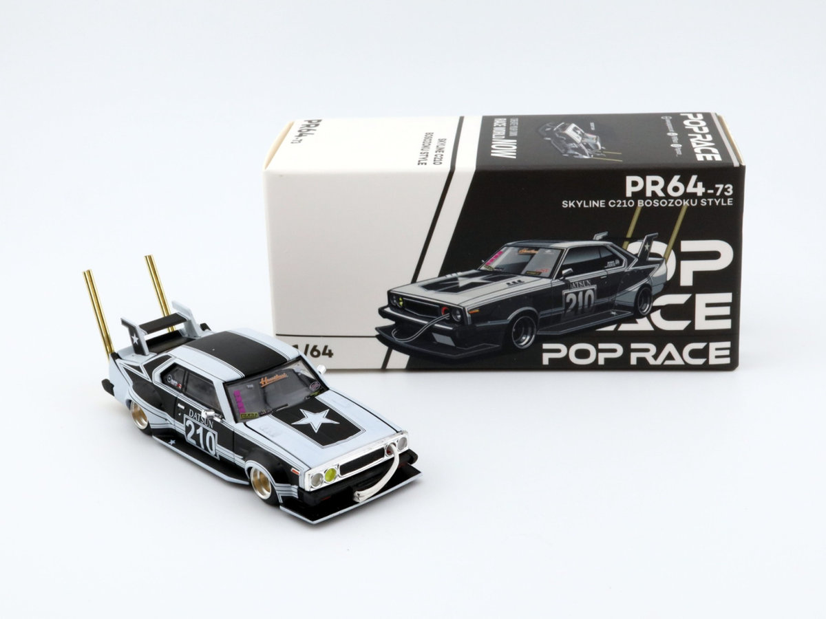 POP RACE PR64-73 Nissan Skyline C210 Bosozoku Style Matt Black