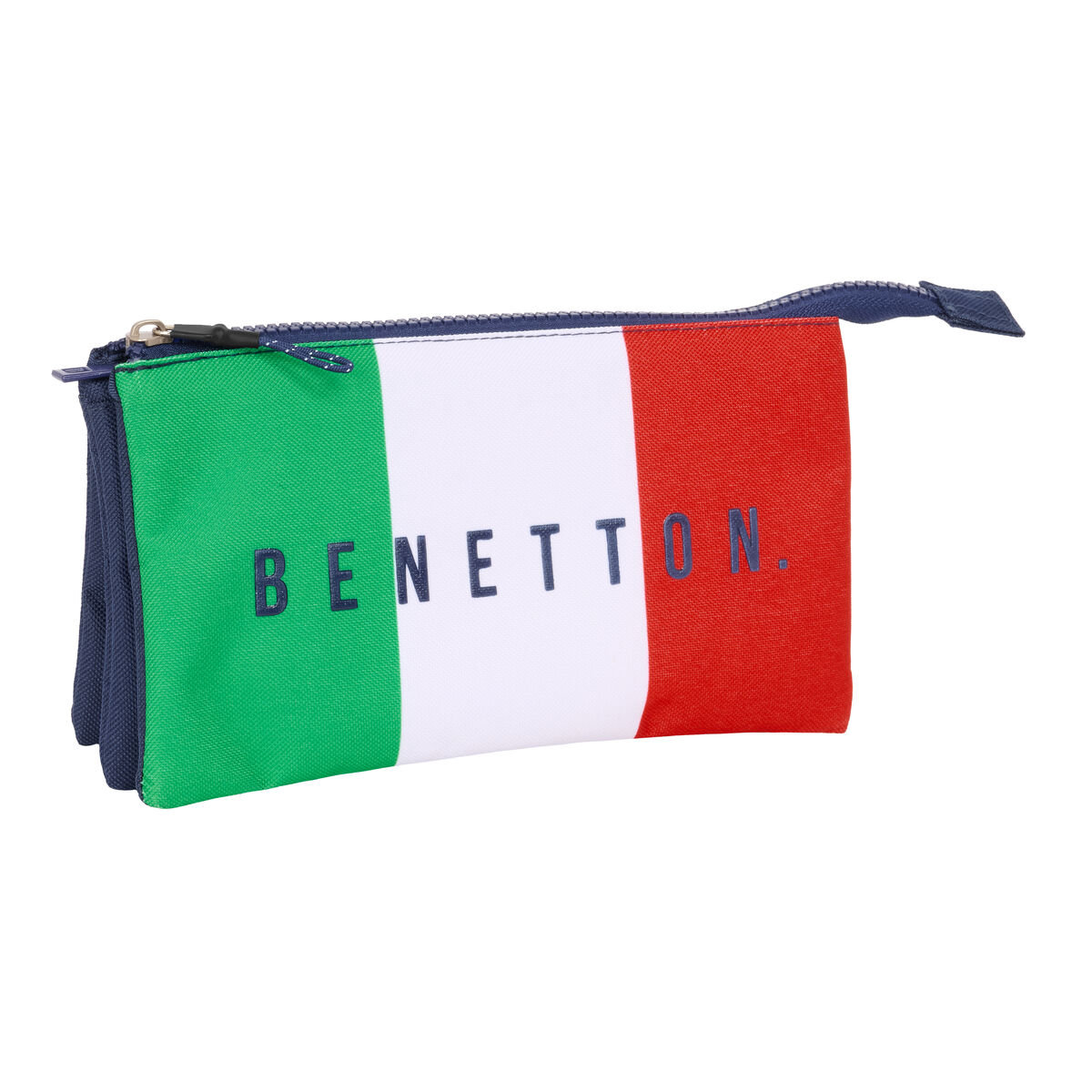 Piórnik Potrójny Benetton Flag Granatowy 22 x 12 x 3 cm
