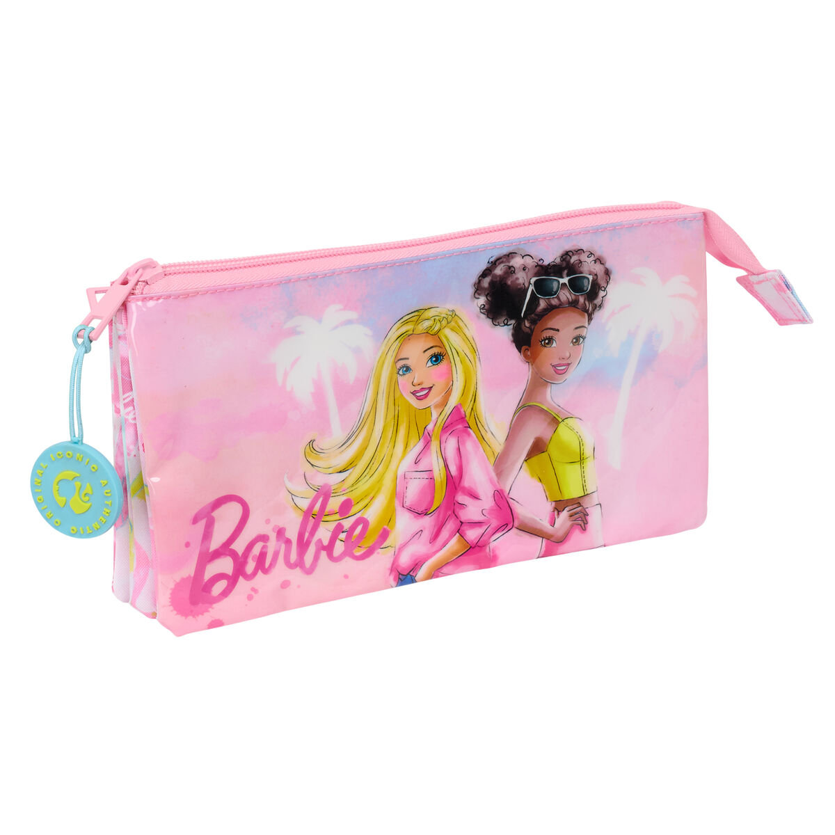 Piórnik Potrójny Barbie Painterly Różowy Błękitne niebo 22 x 12 x 3 cm