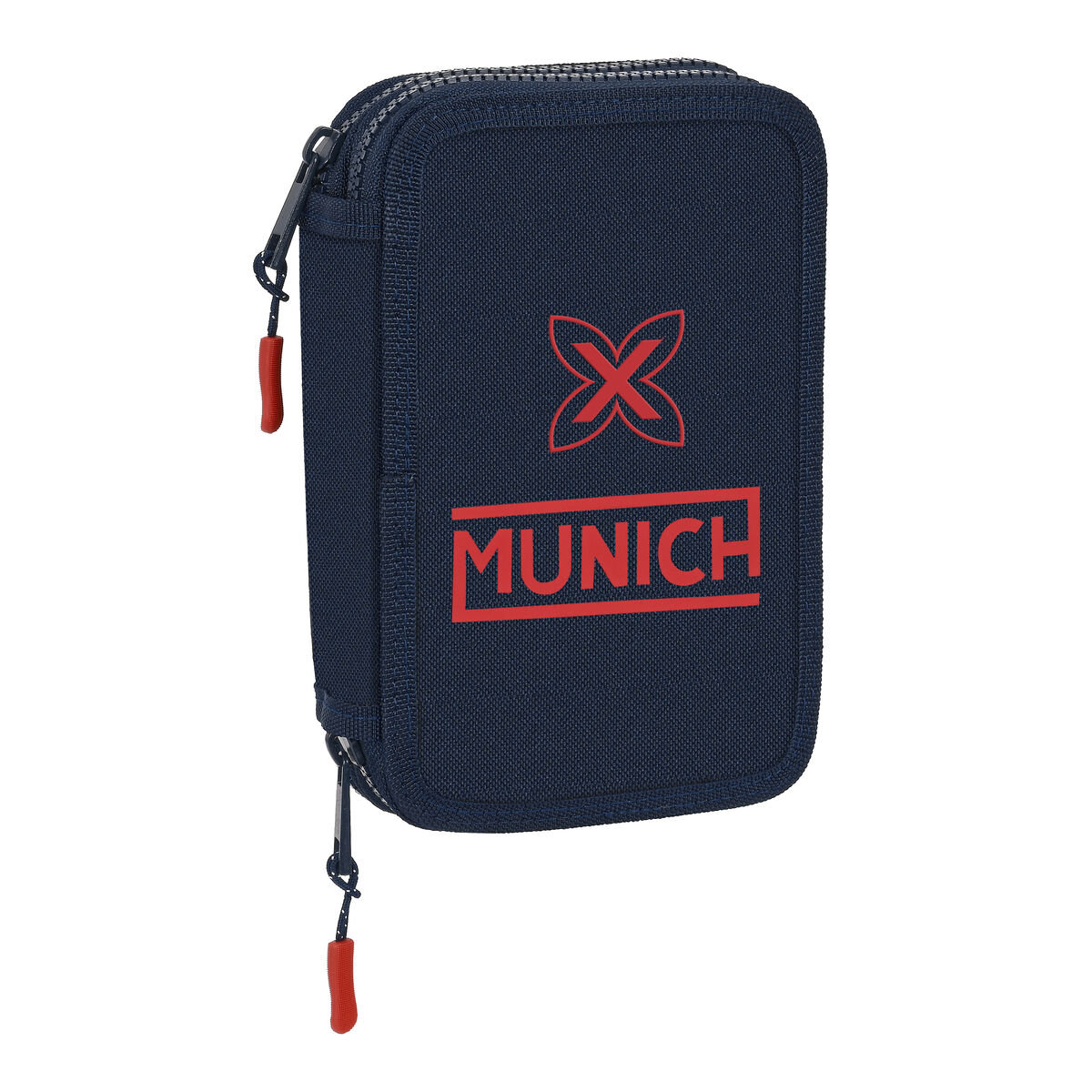 Piórnik Podwójny Munich Flash Granatowy 12.5 x 19.5 x 4 cm (28 Części)