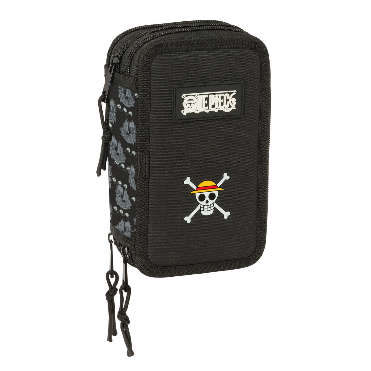 Piórnik potrójny One Piece Pirates Czarny 12,5 x 19,5 x 5,5 cm 37 Części