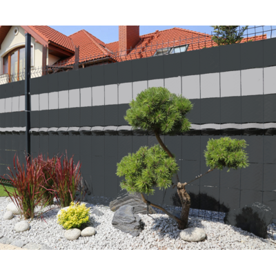 Taśma ogrodzeniowa 19 cm x 35 mb szara 20 klipsów