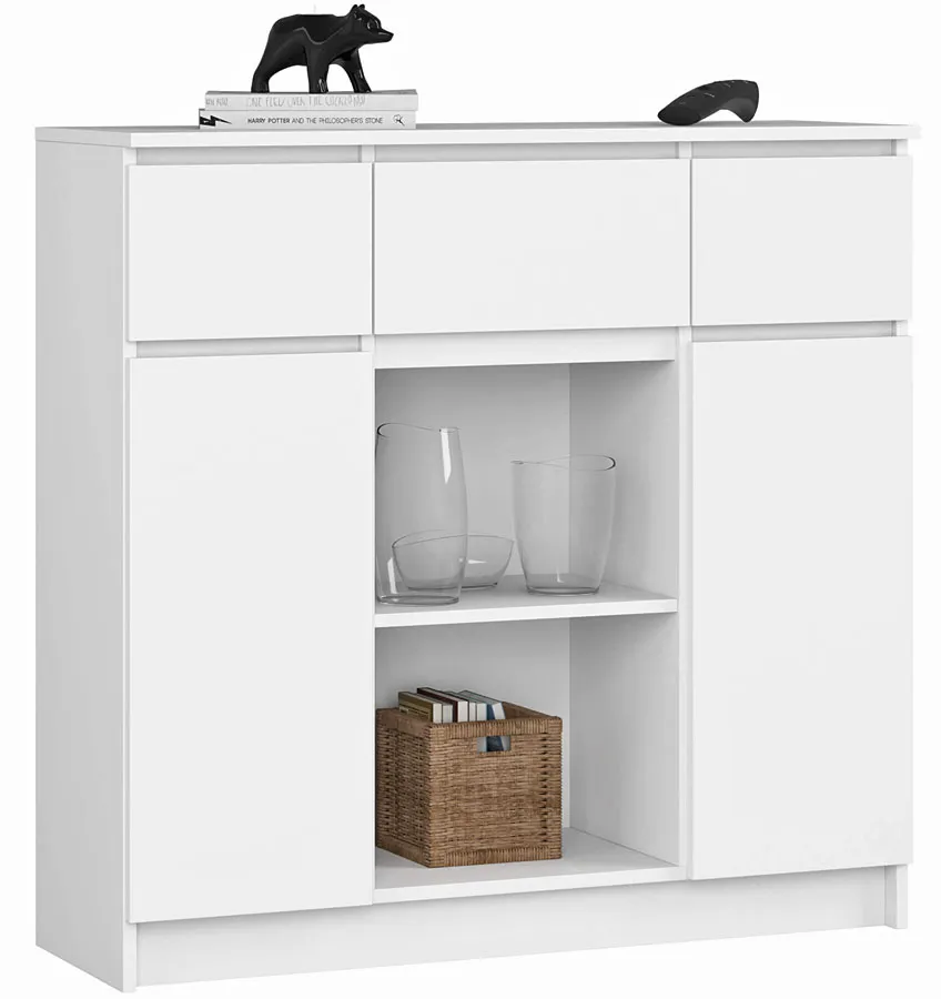 Biała minimalistyczna komoda do salonu N4-G26