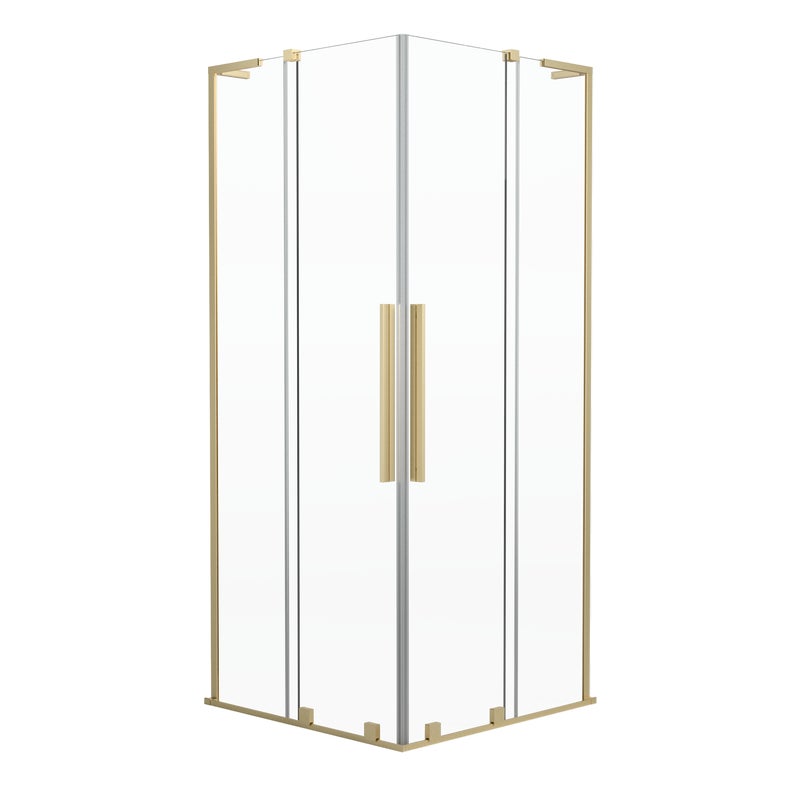 Kabina prysznicowa kwadratowa 90x90x200 cm złoto szczotkowane Pure Durasan