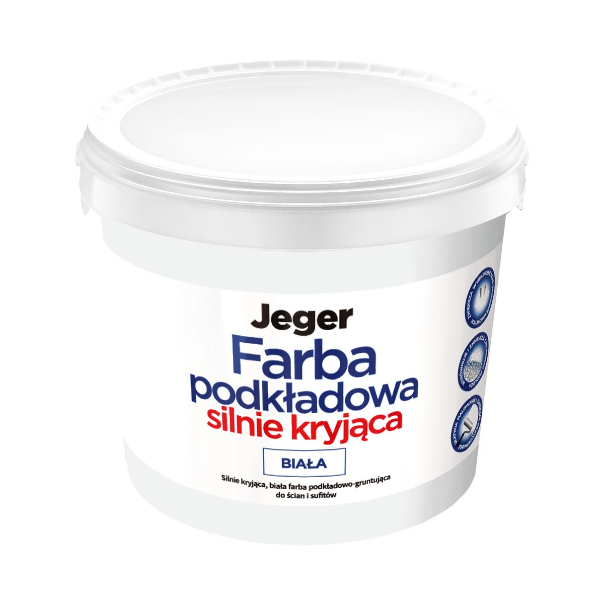Farba podkładowa silnie kryjąca biała 2.5 l Jeger