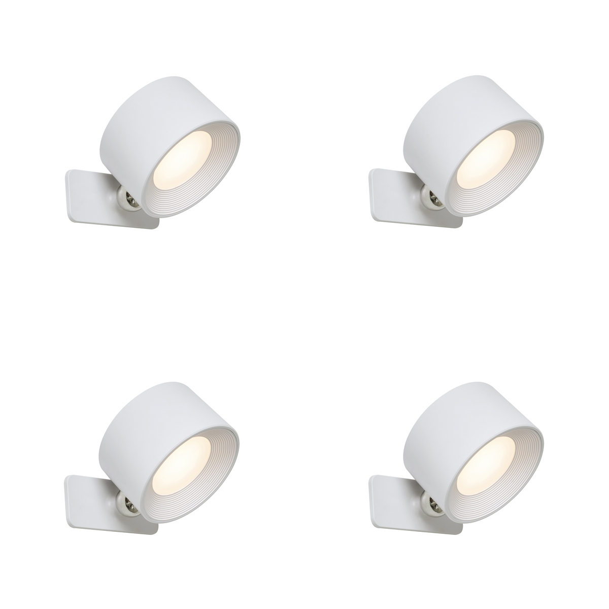 QAZQA Zestaw 4 nowoczesnych lamp ściennych i sufitowych białych z możliwością ładowania LED - Bright