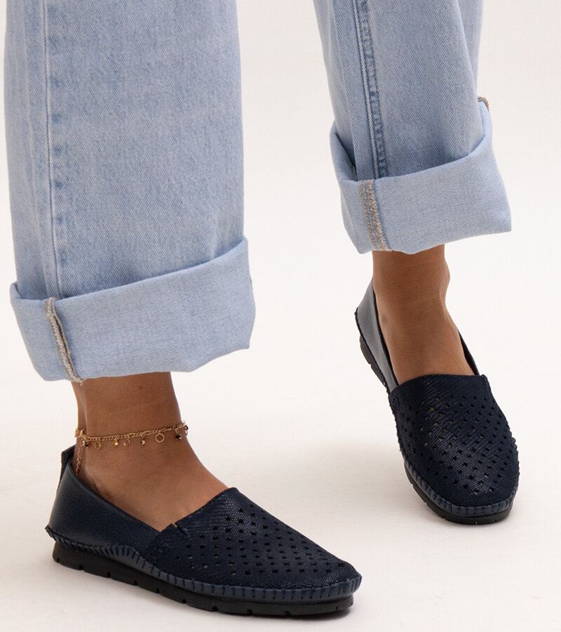 Granatowe skórzane półbuty Antonea-36