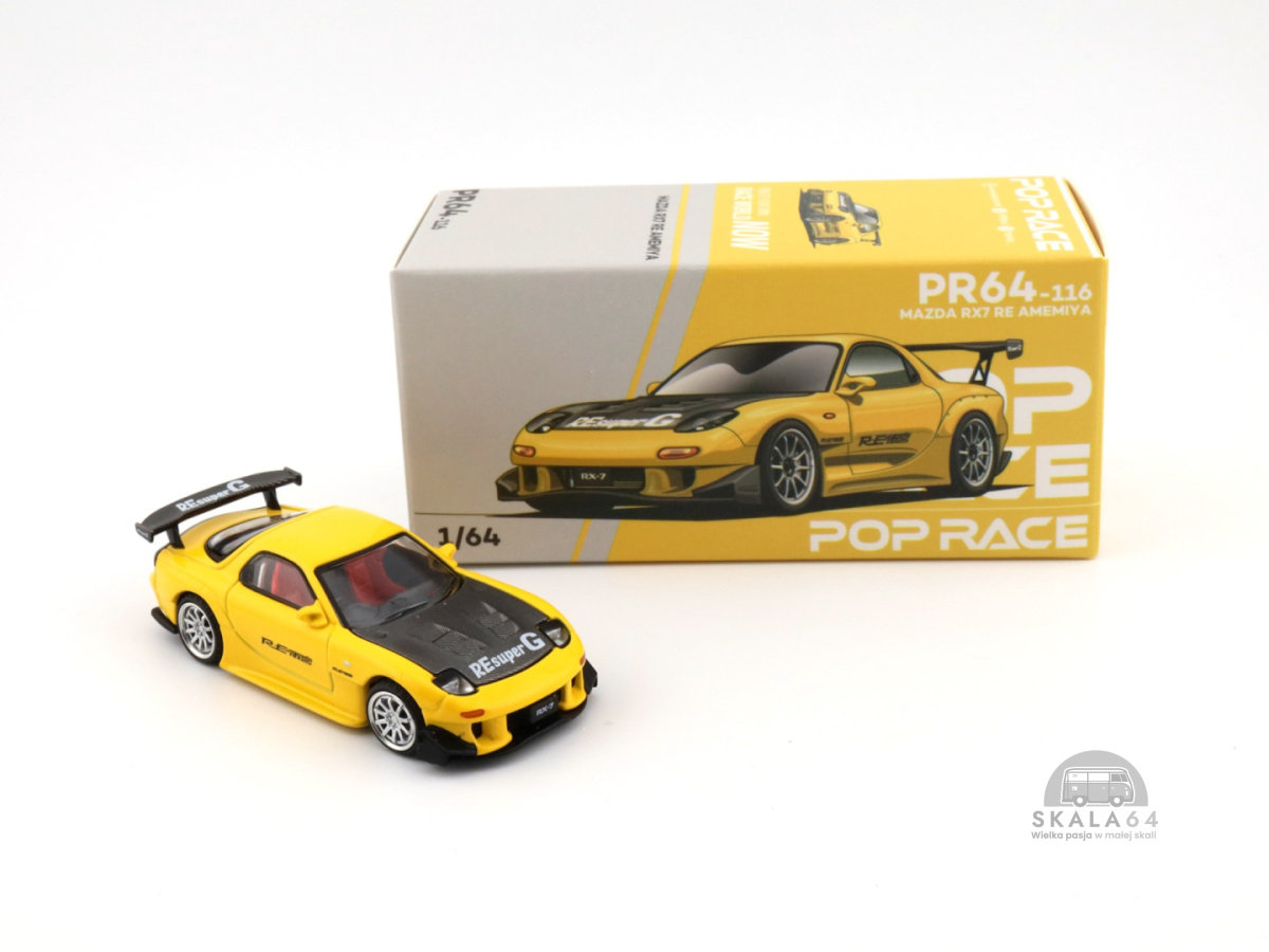 POP RACE PR64-0116 Mazda RX-7 (FD) Re Amemiya Widebody Yellow PR640116