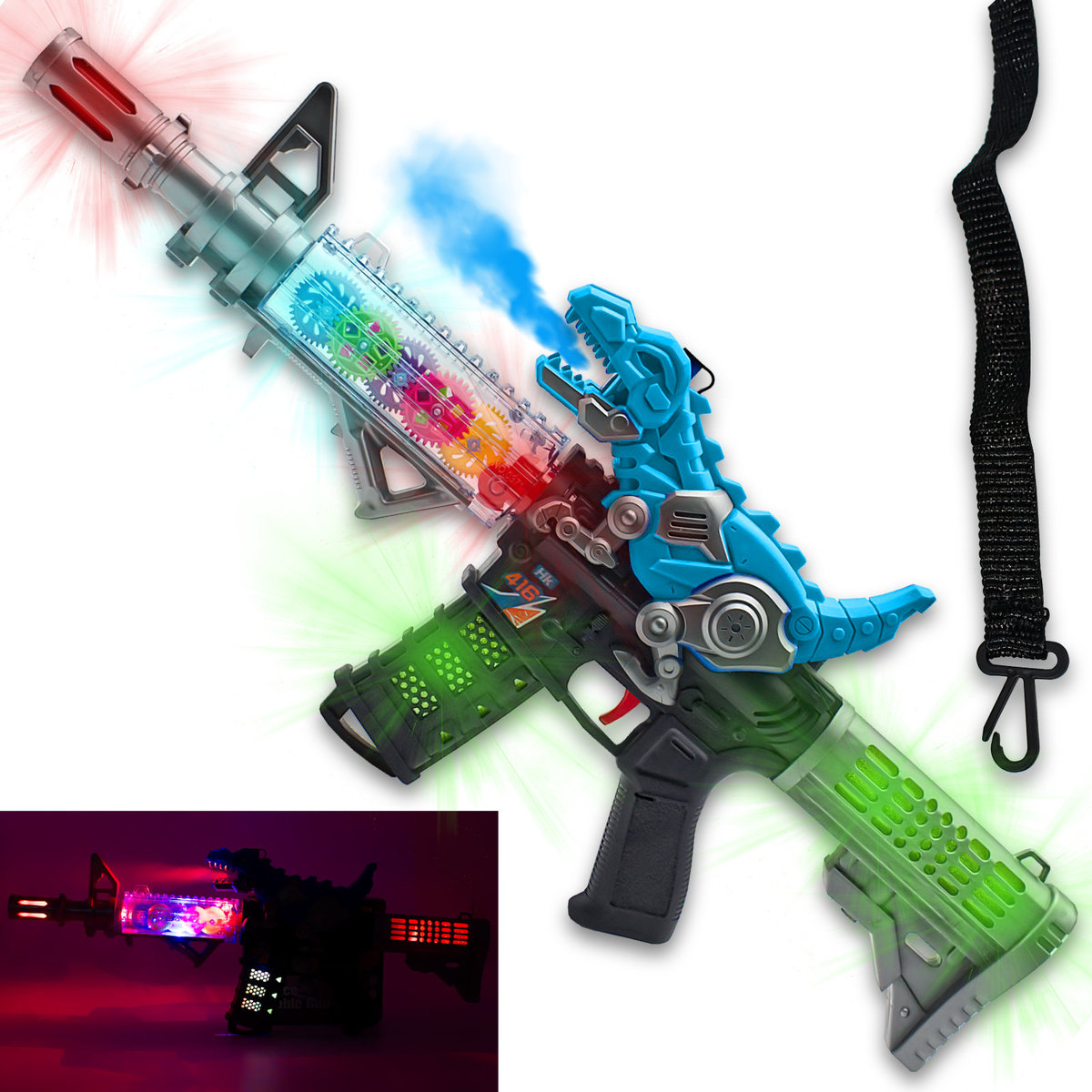 Karabin zabawkowy pistolet ziejący smok para wodna duży