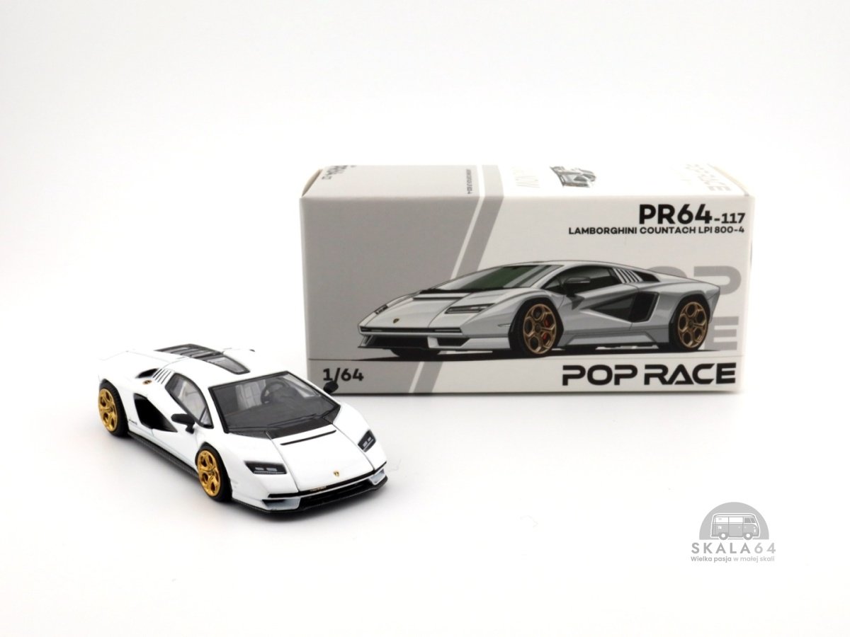 POP RACE PR64-0117 Lamborghini Countach LPI 800-4 Bianco PR640117
