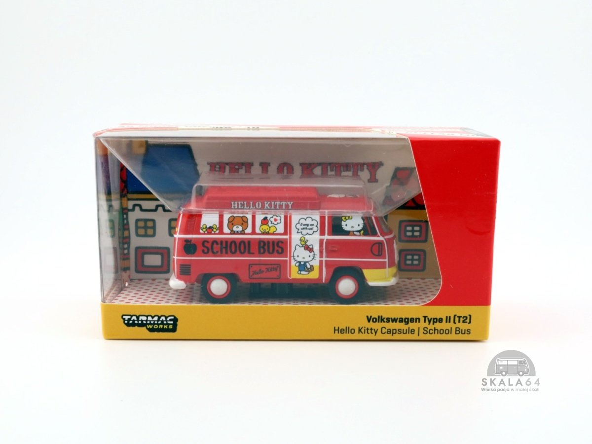 TARMAC WORKS Volkswagen VW Type II (T2) Hello Kitty Capsule School Bus