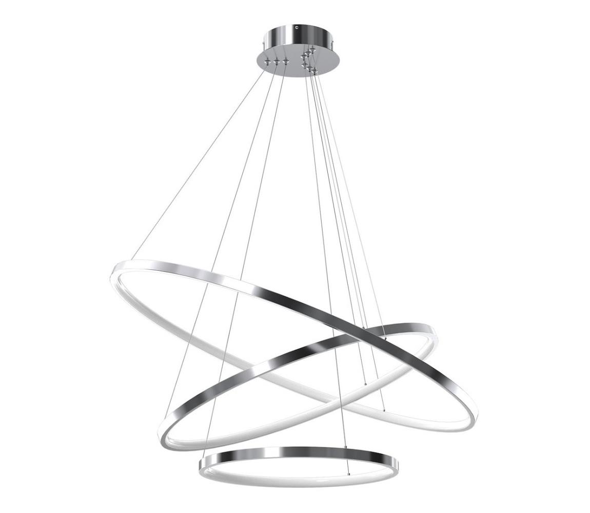 LED Żyrandol na lince HOOP LED/93W/230V śr. 80 cm 4000K chrom błyszczący