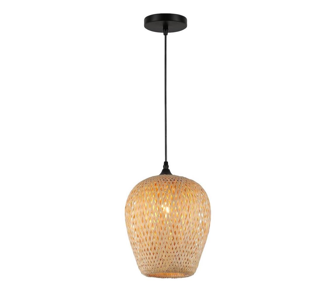 Żyrandol na lince ALMA 1xE27/60W/230V śr. 23 cm bambus