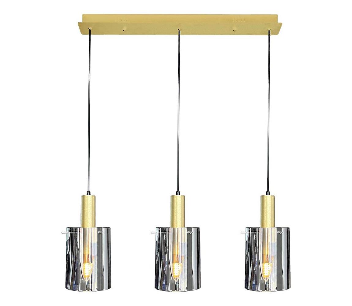 Żyrandol na lince ARCADIA 3xE27/60W/230V złoty/dym