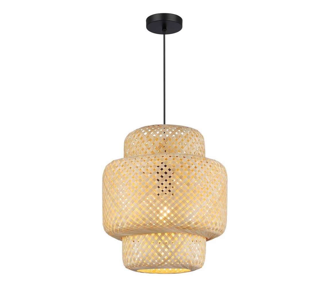 Żyrandol na lince HESTIA 1xE27/60W/230V śr. 30 cm bambus