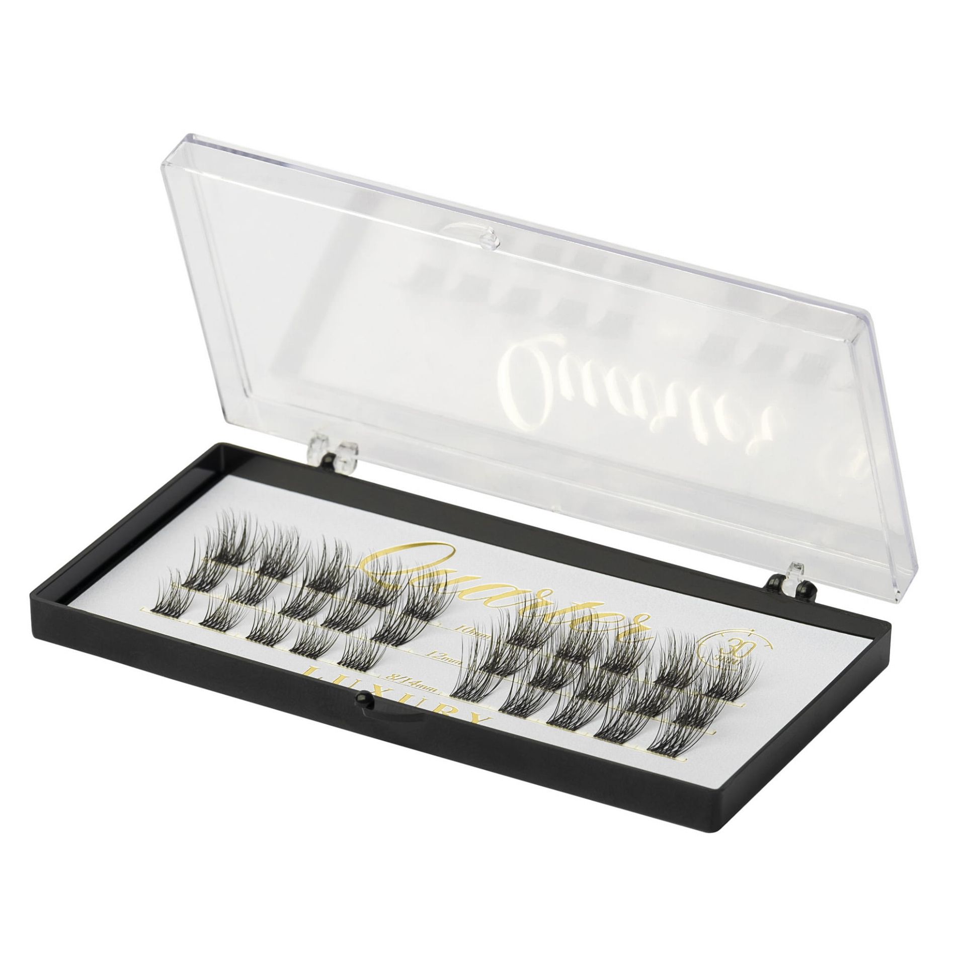 Luxury Lashes Luxury Quarter 8-10-12-14 MIX Intensywnie czarne kępki rzęs MIX