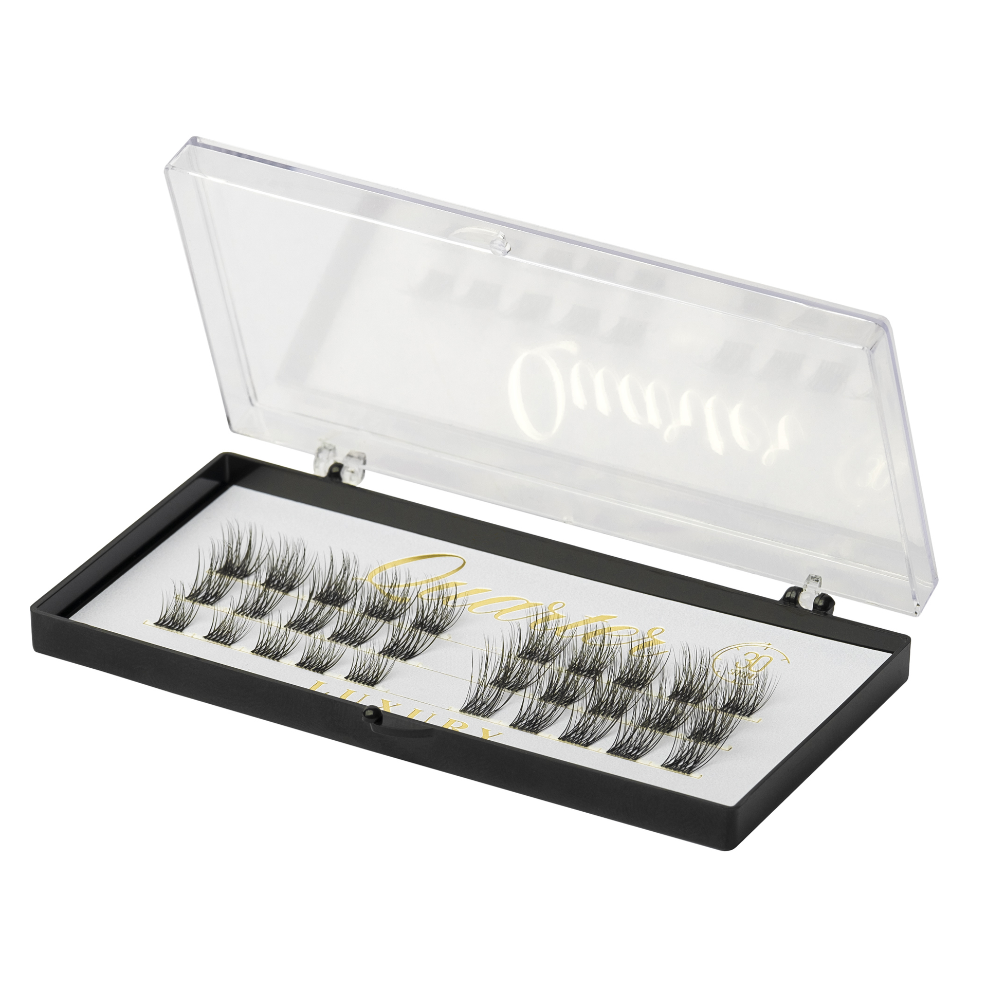 Luxury Lashes Luxury Quarter 14 mm Intensywnie czarne kępki rzęs