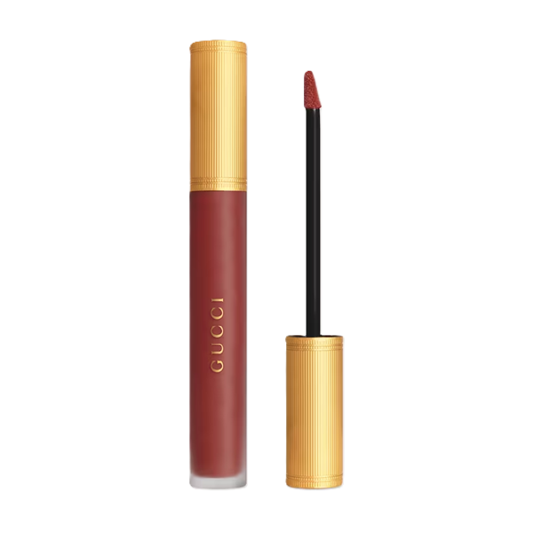 Gucci Rouge a Levres Liquid Matte Lipstick 521 Nellie Cherry Luksusowa, płynna szminka do ust o matowym wykończeniu