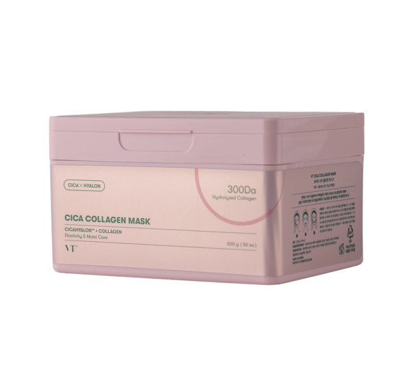 VT Cosmetics Cica Collagen Mask 30 pcs Zestaw ujędrniających masek w płachcie idealne do skóry suchej, pozbawionej jędrności i elastyczności