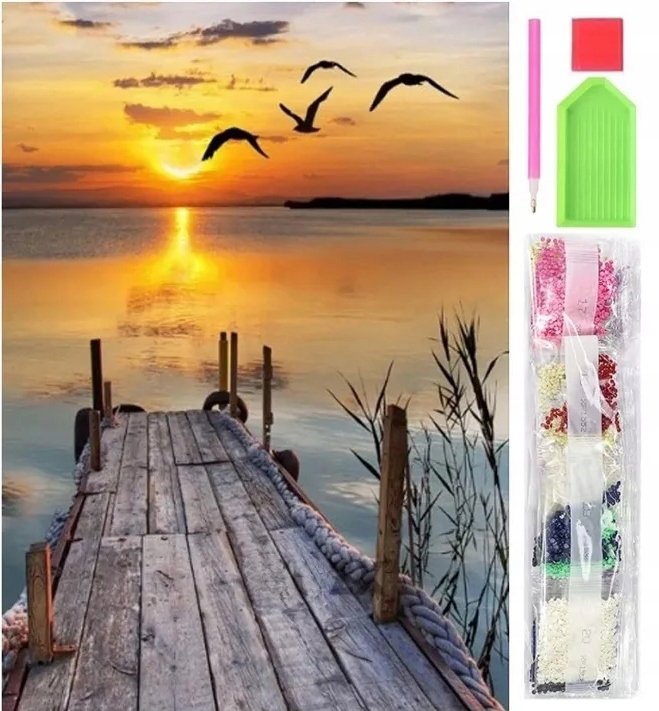 Haft Diamentowy 5D Molo Mozaika Zestaw Diamenciki 40X30Cm