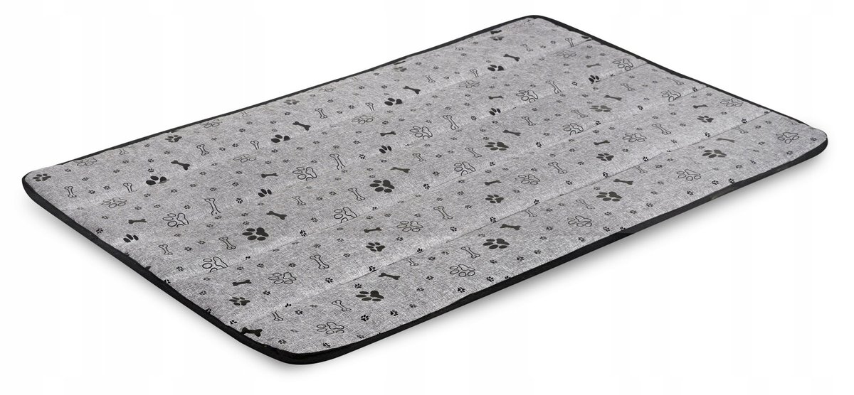 Legowisko dla psa mata 80x60 cm wodoodporne kości czarne