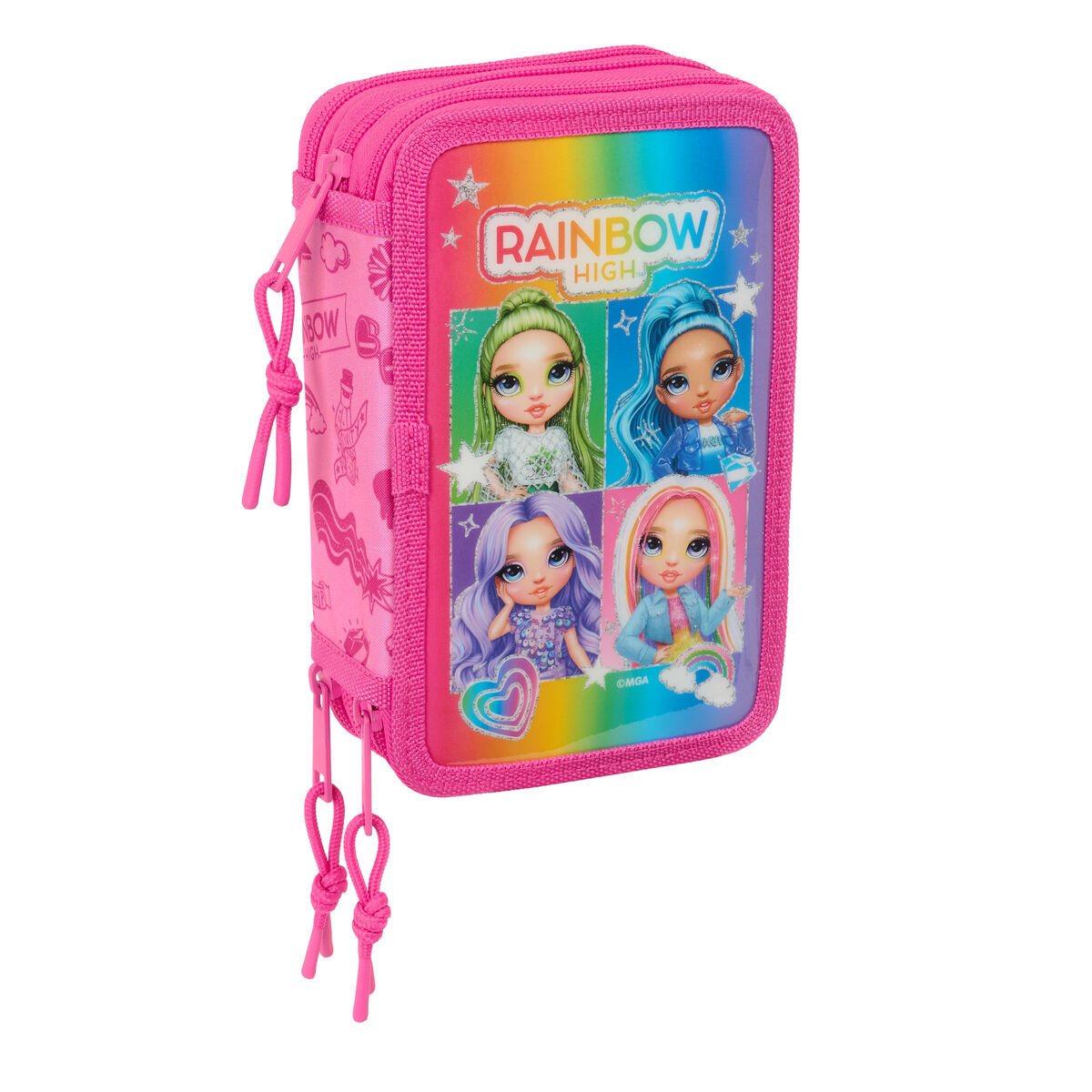 Piórnik potrójny Rainbow High Shine Wielokolorowy 12,5 x 19,5 x 5,5 cm 37 Części