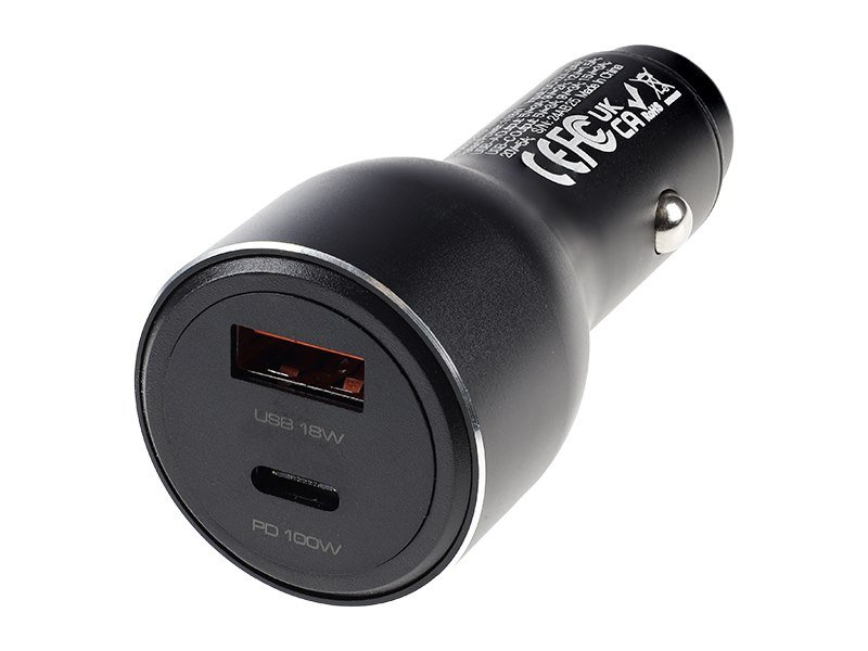 WAYME Ładowarka 12/24V, USB 18W + USB-C PD 100W