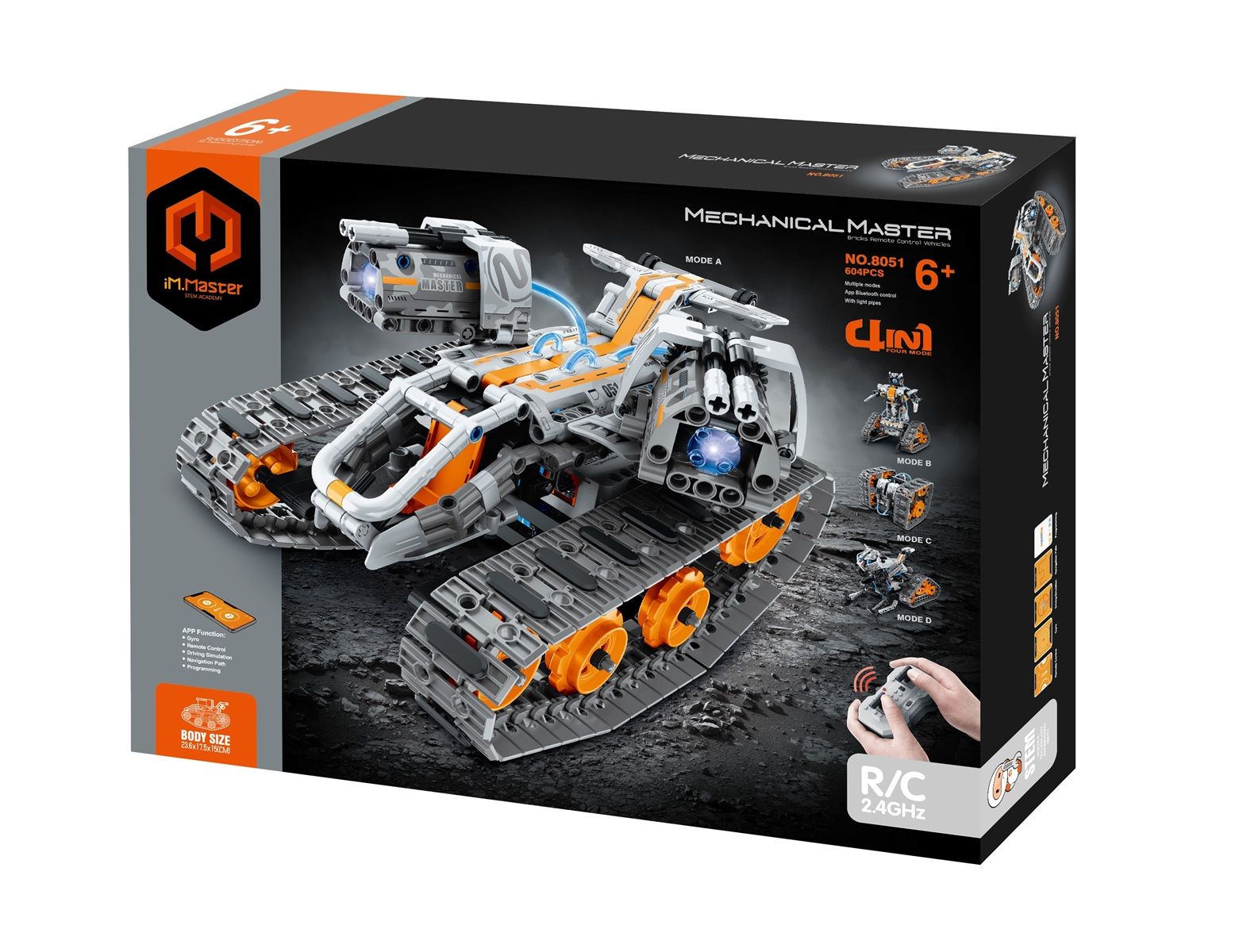 Rc klocki łazik 4w1 604 elementów - klocki