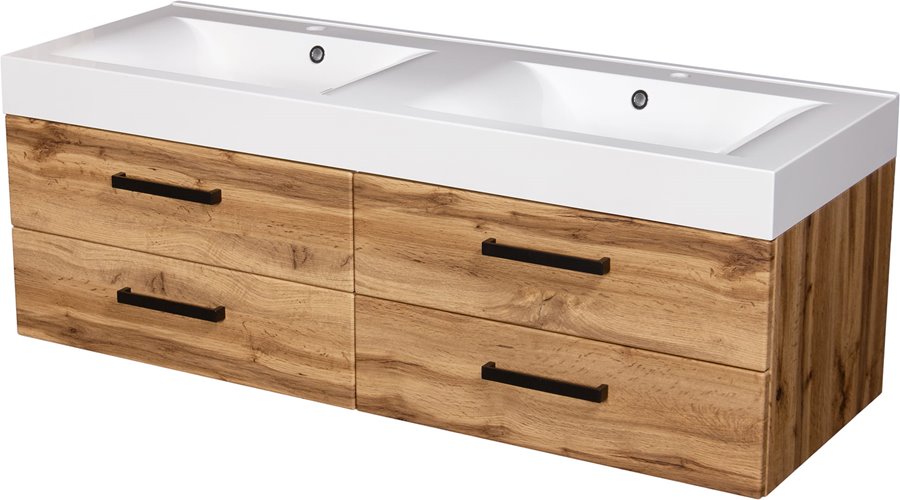 Szafka wisząca z umywalką 140 cm kolor dąb naturalny 50/4 NELA seria Fokus Loft Gante