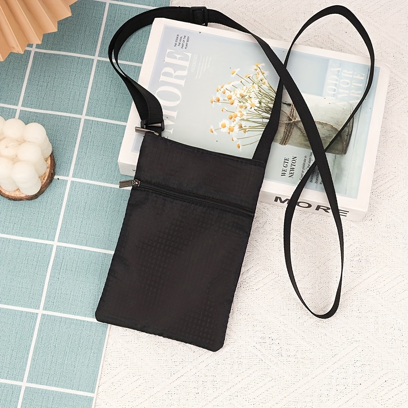 TEMU Regulowana Nylonowa Torba na Ramię dla Kobiet - Styl Casual z Zamkiem, Wieloma Przegrodami i Paskiem, Idealna na Telefon, Klucze i Niezbędne