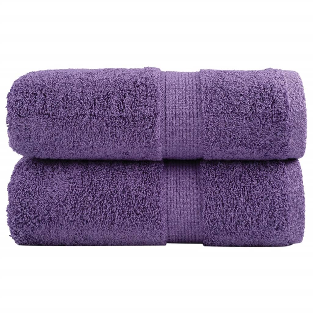 The Living Store Ręczniczki premium SOLUND - 2 szt. - fioletowe - 30x30 cm - Ręczniczek