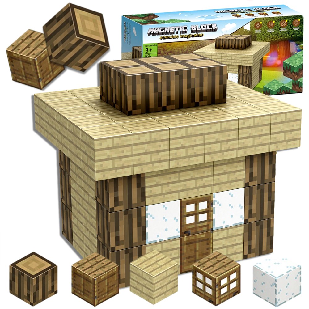 Klocki Magnetyczne 3D Kostki Konstrukcyjne Piksele Bloczki Kosteczki Zestaw Kreatywnych Klocków Budowlanych 78 el. XXL ŚWIAT Magnetic Blocks
