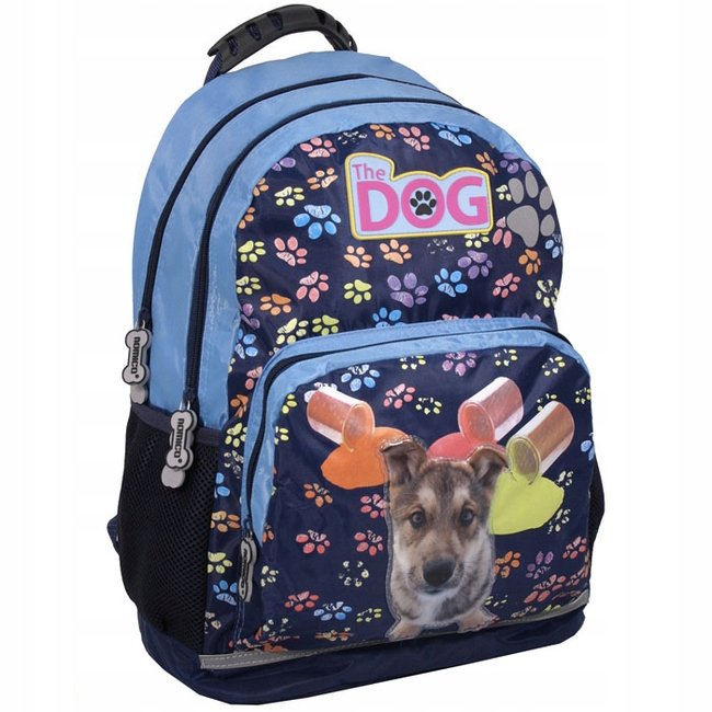 Plecak szkolny wielokomorowy Paso Odcienie niebieskiego