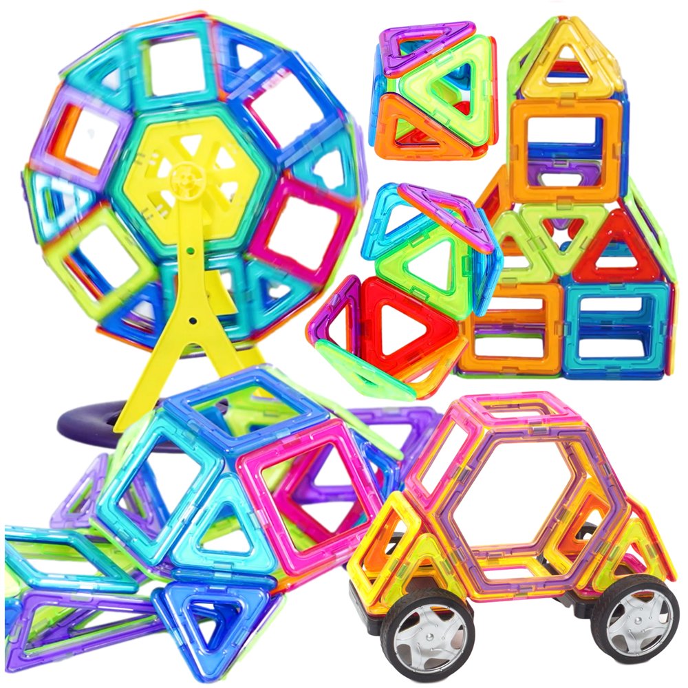 Klocki Magnetyczne DUŻE Konstrukcyjne Magnetic Tiles Zestaw XXL 72 el