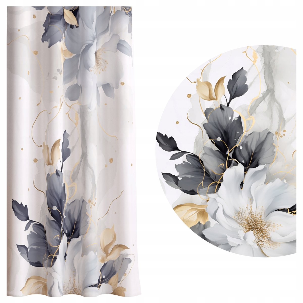 GOTOWE ZASŁONY NA ŻABKI TAŚMIE 140X250 ZASŁONA WZÓR 006 SKRÓCENIE