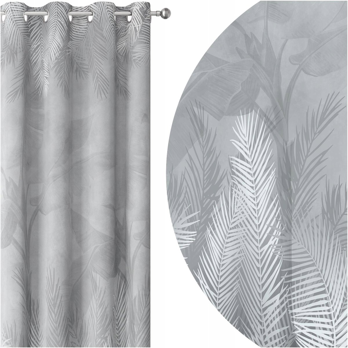 ZASŁONY GOTOWE NA PRZELOTKACH 140x250 PRZELOTKI SZARA 176 SKRÓCENIE W CENIE