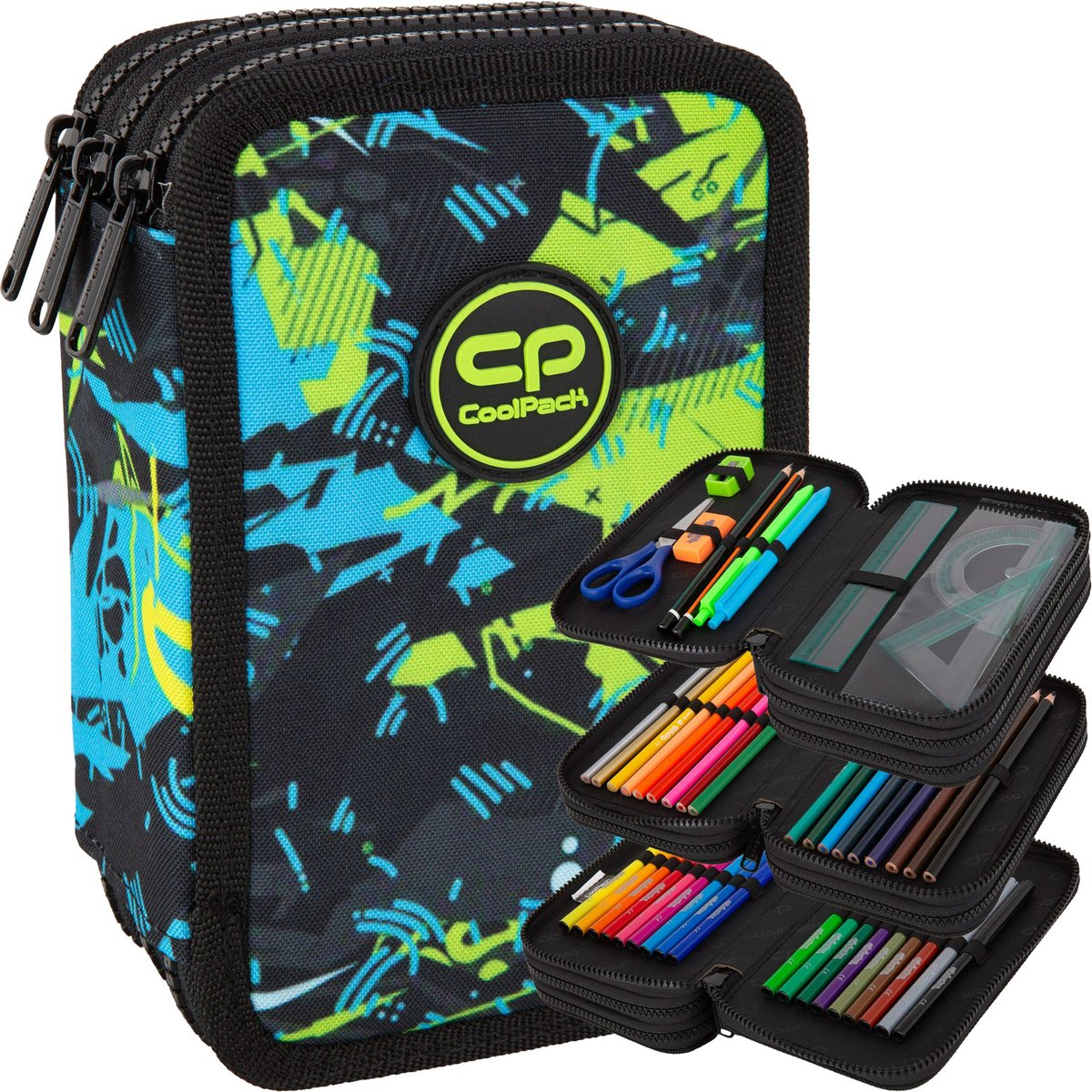 Coolpack Piórnik Szkolny Trzykomorowy Z Wyposażeniem Escape