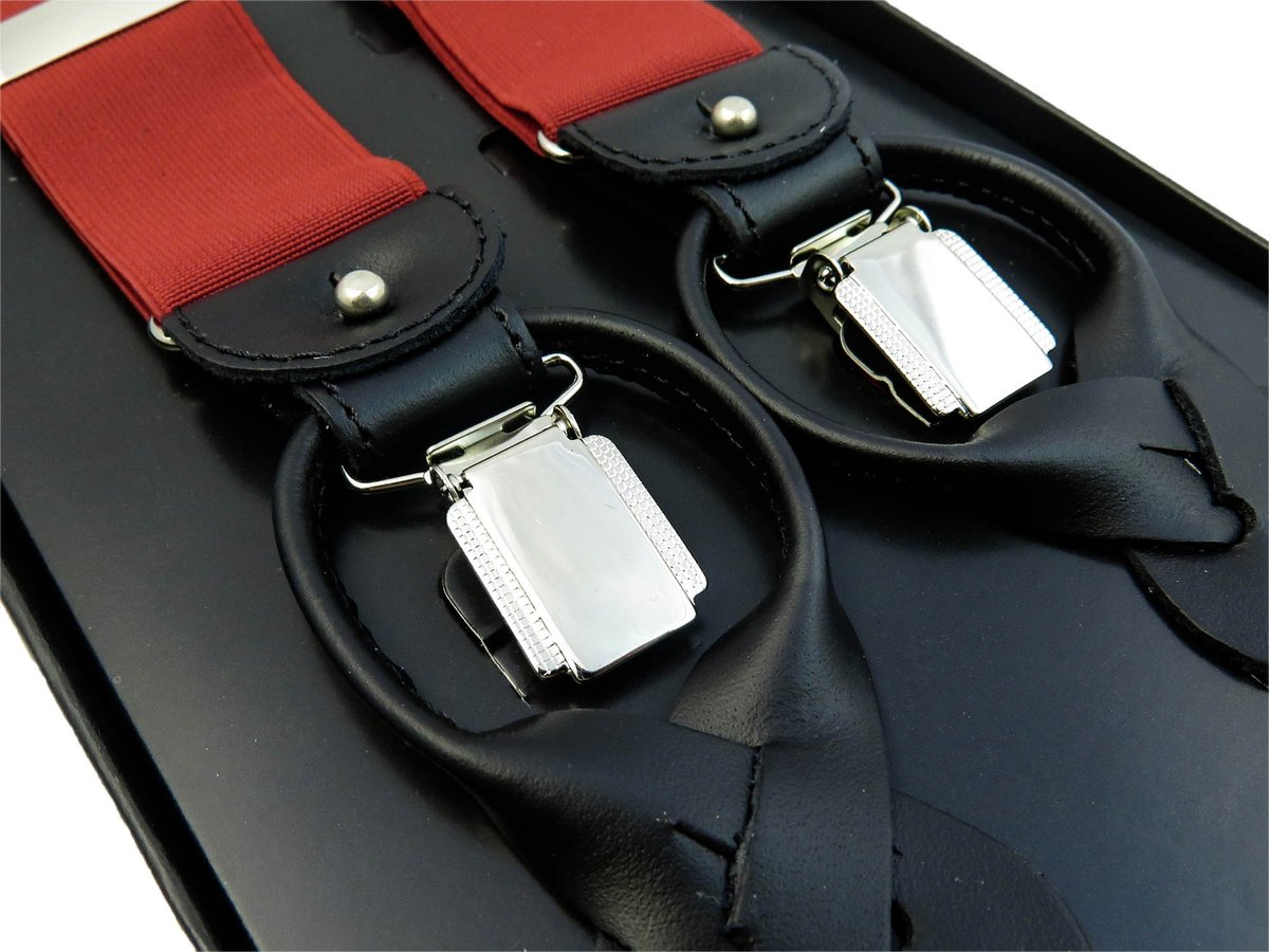 Czerwone szelki męskie na guziki G2