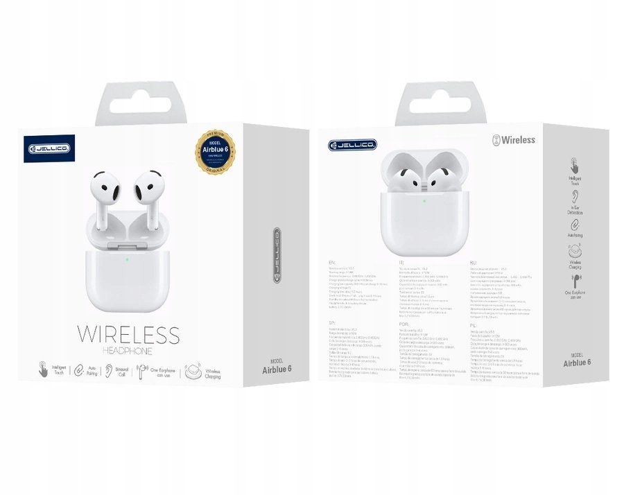 JELLICO słuchawki bezprzewodowe AirBlue 6 Biały