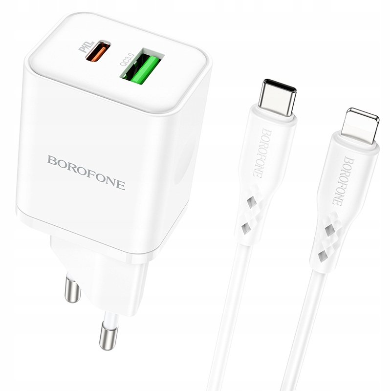Borofone Ładowarka Sieciowa Bn7 - Usb + Typ C - Qc 3.0 Pd 20W
