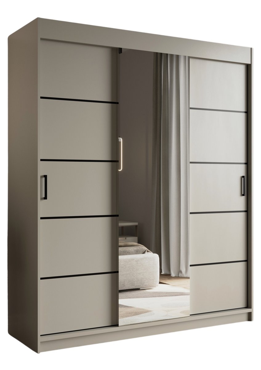 Szafa Kaszmir 2 Przesuwna Czarne Listwy 180Cm