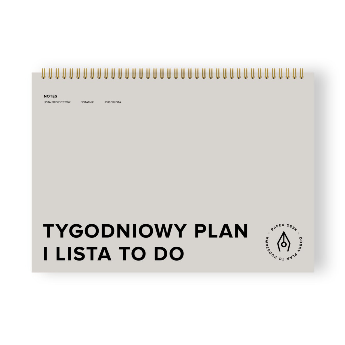 Niedatowany tygodniowy planer A4 na spirali Curious – niedatowany, minimalistyczny, ekologiczny, ADHD-friendly
